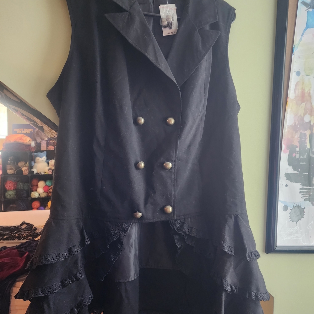 Spin Doctor Hell Bunny Sleeveless Ruffle Vest - Hot Topic 2015 NWT